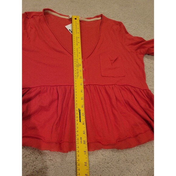 NWT Free People Women Heart of Mine Colorblock Top Shirt Burnt Orange Tan Large - Picture 7 of 9
